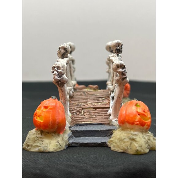 Lemax Halloween Village Bridge Of Bones Figurine With Pumpkins - Picture 3 of 11